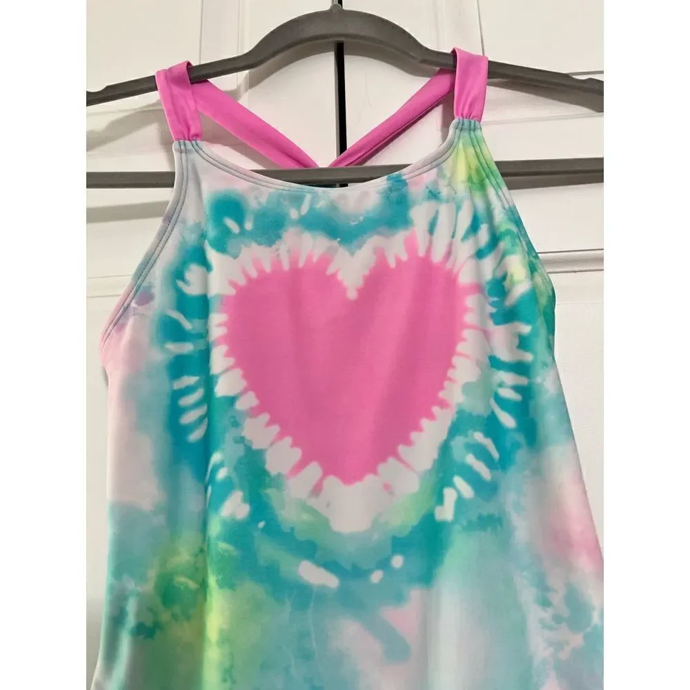 ‎Girls One Piece Swimsuit - Heart Tie-Dye